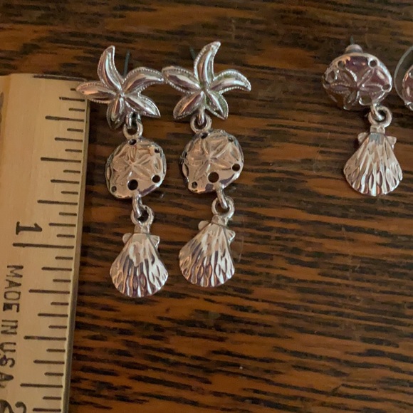 Earrings. Beach Vibe Silver color Lot of 3 pairs - Picture 9 of 11